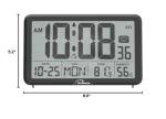 WallarGe Auto Set Digital Wall Clock Battery Operated, Desk Clocks with Temperature, Humidity and Date, Large Display Digital Calendar Alarm Clock for Elderly, Bedroom, Office, 8 Time Zone, Auto DST.