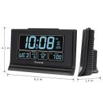 DreamSky Alarm Clocks for Bedrooms with Battery Backup, Auto Set Digital Clock with Date and Day of Week, Temperature, USB Port, Auto DST, Dimmer, 12/24H