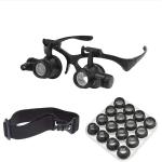 2.5X 4X 6X 8X 10X 15X 20X 25X Double Eye Loupe Head Wearing Head-Mounted Repair Jeweler Watch Clock Magnifier