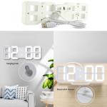 3D Digital Alarm Clock Wall LED Clock Desk Alarm Clock with Temperature for Home Kitchen Office