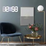 Wall Clock Digital Alarm Modern Kitchen Electronic Smart 3D USB Power Supply LED Time Date Temperature Display Desktop Bedroom