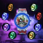 Flash Light Spiderman Kids Watches For Boys Cartoon Hello Kitty Mickey Children Watch Girls Student Clock Gifts free shipping