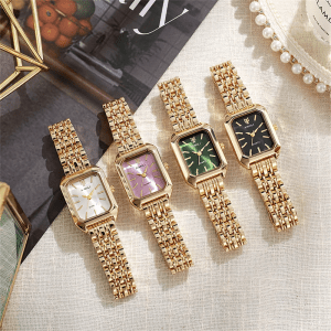 Hot Selling 2025 Fashion Women's Minimalist Square Quartz Watch Casual Sports Orange Silicone Women Gift Clock Watches