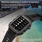LAXASFIT New Outdoor Military Smartwatch Bluetooth Talking Smartwatch 1.73 Inch LED Sports Fitness Watch