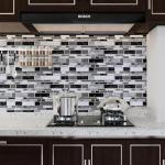 Livebor Peel and Stick Kitchen Wallpaper Backsplash Wall Paper for Kitchen 11.8inch x 78.7inch Backsplash Tiles Wallpaper Peel and Stick Waterproof Countertop Contact Paper for Bathroom Cabinet