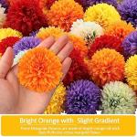 50Pcs 2.75'' Marigold Flowers Heads Bulk, Silk Marigold Artificial Flowers for Diwali Home Decor DIY Wreath Garland Craft Baby Shower Wedding Mexican Party Decoration Halloween New Year Decor（Mix-2）