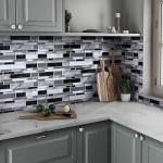 Livebor Peel and Stick Kitchen Wallpaper Backsplash Wall Paper for Kitchen 11.8inch x 78.7inch Backsplash Tiles Wallpaper Peel and Stick Waterproof Countertop Contact Paper for Bathroom Cabinet
