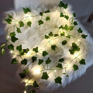 2 Meters LED light string Artificial Green Vine Home christmas Wedding Bridal garden Hanging green plants party DIY Decoration
