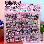 Funny Cute Sanrio Cartoon Double layered 3D Kuromi Melody Home Stickers DIY Decoration Laptop Phone Fridge Large Bubble Stickers