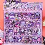 Funny Cute Sanrio Cartoon Double layered 3D Kuromi Melody Home Stickers DIY Decoration Laptop Phone Fridge Large Bubble Stickers