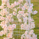 Artificial Flowers Sakura Cherry Blossom Rattan Wedding Arrangement Vine Home Decor Diy Silk Ivy Wall Hanging Photography Props