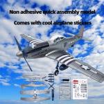 gzpynsgaoh P-51 Mustang Fighter Jet-World War II Classic Airplane, 1:48 Military Enthusiast Plastic Fighter Assembly Model,4D Model Airplane kit. (Purple Silver)