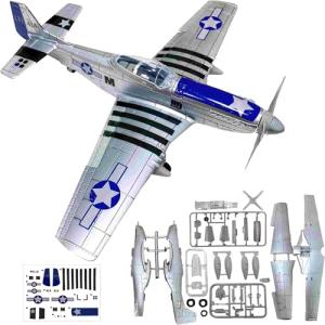YOUNEEDFUL 2025 P-51 Mustang Fighter Model - WWII Classic Fighter 1:48 Aircraft Model Parts for Military Enthusiasts and Fans