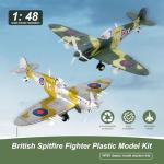gzpynsgaoh British Spitfire Fighter Plastic Model Kit – 1:48 Scale, 4D Buildable Aircraft for Military Enthusiasts,WWII Classic Model Airplane Kits,4D Airplane Assembly Model。 (Olive Green)