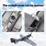 gzpynsgaoh P-51 Mustang Fighter Jet-World War II Classic Airplane, 1:48 Military Enthusiast Plastic Fighter Assembly Model,4D Model Airplane kit. (Purple Silver)