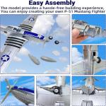 YOUNEEDFUL 2025 P-51 Mustang Fighter Model - WWII Classic Fighter 1:48 Aircraft Model Parts for Military Enthusiasts and Fans