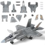 SEBUNAS 1:72 Scale F-35 Fighter Jet Quick Build Model Kit Plastic Millitary F35 Airplane Toy Assembly Aircraft Model with Stand Gift for Kids (27 Pieces)