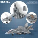 SEBUNAS 1:72 Scale F-35 Fighter Jet Quick Build Model Kit Plastic Millitary F35 Airplane Toy Assembly Aircraft Model with Stand Gift for Kids (27 Pieces)