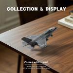 SEBUNAS 1:72 Scale F-35 Fighter Jet Quick Build Model Kit Plastic Millitary F35 Airplane Toy Assembly Aircraft Model with Stand Gift for Kids (27 Pieces)