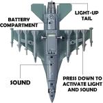 Diecast Fighter Jet Toy Military Falcon Replica Model - 1:400 Scale Airplane Pullback Metal Alloy Aircraft Vehicle with Flashing Lights and Sound