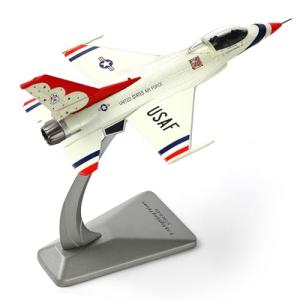 NUOTIE 1/100 F-16C Thunderbird Fighter Model Metal DieCast Aircraft Jet Kit Fighter Plane Model Military Airplane for Collection and Gift, White