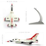 NUOTIE 1/100 F-16C Thunderbird Fighter Model Metal DieCast Aircraft Jet Kit Fighter Plane Model Military Airplane for Collection and Gift, White