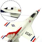 NUOTIE 1/100 F-16C Thunderbird Fighter Model Metal DieCast Aircraft Jet Kit Fighter Plane Model Military Airplane for Collection and Gift, White