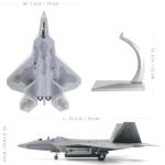 NUOTIE USA F-22 Raptor Fighter Attack Pre-Build Model 1:72 Aircraft Alloy Diecast Airplane Military Display Model Aircraft for Collection or Gift (AK 093)