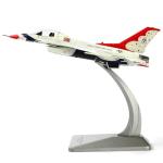 NUOTIE 1/100 F-16C Thunderbird Fighter Model Metal DieCast Aircraft Jet Kit Fighter Plane Model Military Airplane for Collection and Gift, White