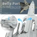 NUOTIE USA F-22 Raptor Fighter Attack Pre-Build Model 1:72 Aircraft Alloy Diecast Airplane Military Display Model Aircraft for Collection or Gift (AK 093)