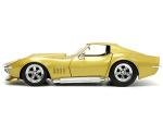 Jada Toys Big Time Muscle 1:24 1969 Chevy Corvette Stingray ZL-1 Die-cast Car Gold, Toys for Kids and Adults