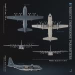 HANGHANG 1/200 AC-130U Fighter Jet Model Metal Aircraft Model Military Airplane Model Diecast Plane Model for Collection or Displays