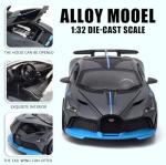 FLYKIRIN 1:32 Bugatti Toy Car Divo Metal Model Diecast Cars with Light and Sound Pull Back Toy Cars for Boys Kids Gift (Divo-Grey)