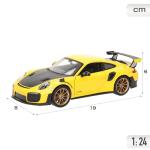 Maisto Porsche 911 GT2 RS Yellow with Carbon Hood and Gold Wheels Special Edition 1/24 Diecast Model Car