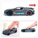 FLYKIRIN 1:32 Bugatti Toy Car Divo Metal Model Diecast Cars with Light and Sound Pull Back Toy Cars for Boys Kids Gift (Divo-Grey)