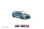 True Scale Miniatures Model Car Compatible with Honda Civic (EF) Kaido Works V1 Tahitian Green Limited Edition 1/64 Diecast Model Car Kaido House KHMG126