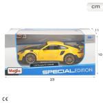 Maisto Porsche 911 GT2 RS Yellow with Carbon Hood and Gold Wheels Special Edition 1/24 Diecast Model Car
