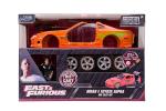JADA Toys Fast & Furious Brian & Toyota Supra, 1:24 Scale Build n' Collect Die-Cast Model Kit with 2.75" Die-Cast Figure, Orange