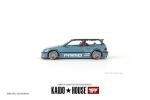 True Scale Miniatures Model Car Compatible with Honda Civic (EF) Kaido Works V1 Tahitian Green Limited Edition 1/64 Diecast Model Car Kaido House KHMG126