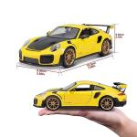 Maisto Porsche 911 GT2 RS Yellow with Carbon Hood and Gold Wheels Special Edition 1/24 Diecast Model Car