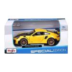 Maisto Porsche 911 GT2 RS Yellow with Carbon Hood and Gold Wheels Special Edition 1/24 Diecast Model Car