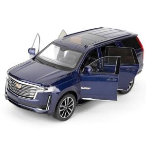 WAKAKAC Toy Car Compatible for 1:24 Escalade SUV Model Car, Alloy Pull Back Diecast Collectible Car with Sounds&Lights for Kids Boys Girls and Adults, Gift Blue