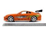 JADA Toys Fast & Furious Brian & Toyota Supra, 1:24 Scale Build n' Collect Die-Cast Model Kit with 2.75" Die-Cast Figure, Orange