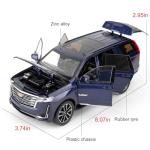 WAKAKAC Toy Car Compatible for 1:24 Escalade SUV Model Car, Alloy Pull Back Diecast Collectible Car with Sounds＆Lights for Kids Boys Girls and Adults, Gift Blue