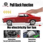 TOKAXI 1/36 Scale Diecast Cars,1969 Camaro SS Cars Models,Pull Back Vehicles Toy Cars,Cars Gifts for Boys Girls (Red)