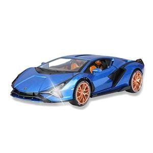 SASBSC Lambo Toy Cars for Kids Sian Fkp37 Model Car Diecast Metal Cars with Light and Sound Pull Back Car Toys for 3+ Year Old Boys (Blue-1 24)