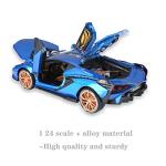 SASBSC Lambo Toy Cars for Kids Sian Fkp37 Model Car Diecast Metal Cars with Light and Sound Pull Back Car Toys for 3+ Year Old Boys (Blue-1 24)
