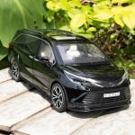 BDTCTK 1:24 Compatible for Sienna Car Model, Pull Back Diecast Toy Car with Sounds＆Lights for Kids Boys Girls and Adults, Gift Black.