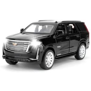 LOVEPOSELY 1:32 Scale Car Model Compatible for Collectible Escalade SUV Diecast Toy Vehicle, Zinc Alloy Pull Back Toy Car with Sound and Light for Adult Boys Girls 3 4 5 6 7 8 (Black)