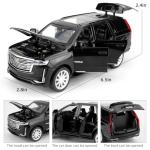 LOVEPOSELY 1:32 Scale Car Model Compatible for Collectible Escalade SUV Diecast Toy Vehicle, Zinc Alloy Pull Back Toy Car with Sound and Light for Adult Boys Girls 3 4 5 6 7 8 (Black)